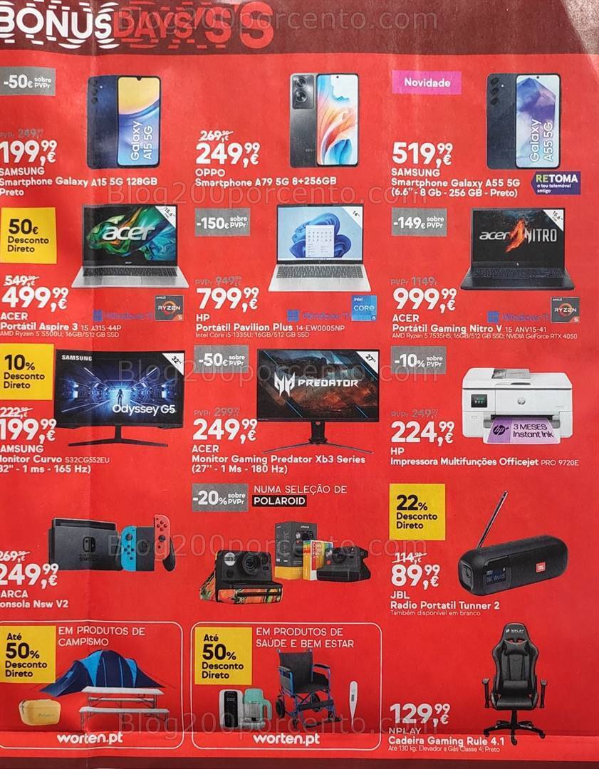 Antevisão Folheto WORTEN Bonus Days Promoções de 7 a 10 junho