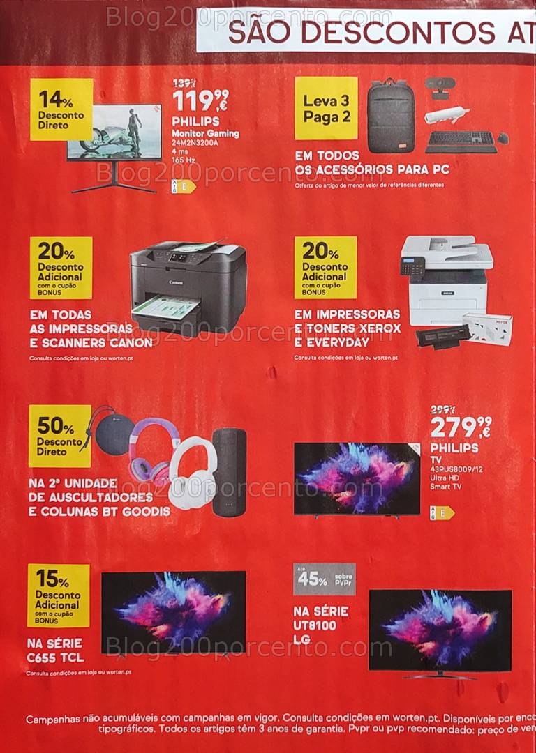 Antevisão Folheto WORTEN Bónus Days Promoções até 24 março