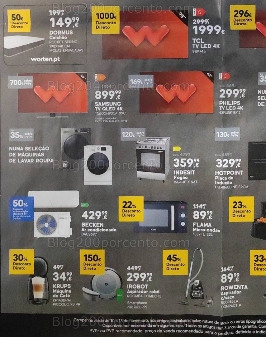 Antevisão Folheto WORTEN Promoções Fim de Semana - 10 a 13 novembro