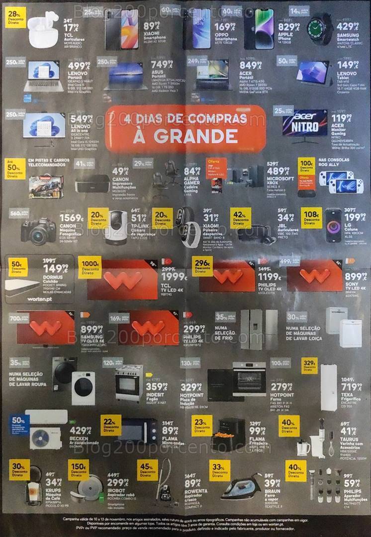 Antevisão Folheto WORTEN Promoções Fim de Semana - 10 a 13 novembro