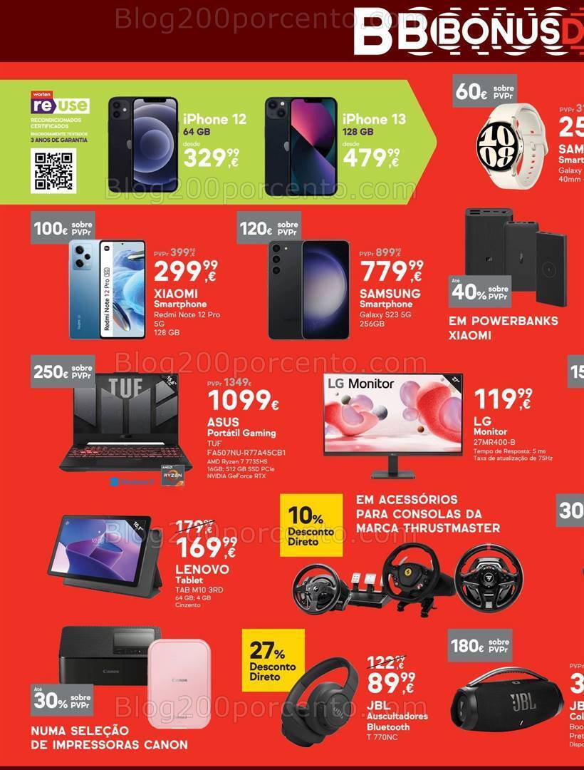 Antevisão Folheto WORTEN Promoções Fim de Semana - 22 a 25 março