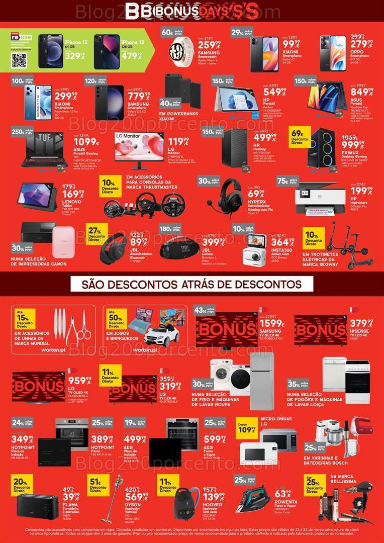 Antevisão Folheto WORTEN Promoções Fim de Semana - 22 a 25 março