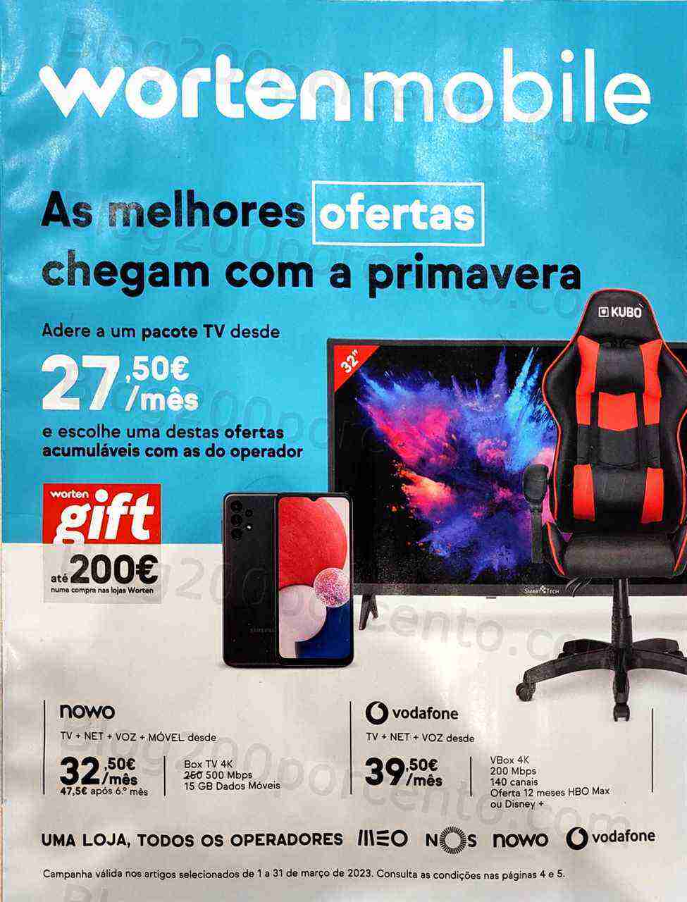 Antevisão Folheto WORTEN Mobile Promoções de 1 a 31 março