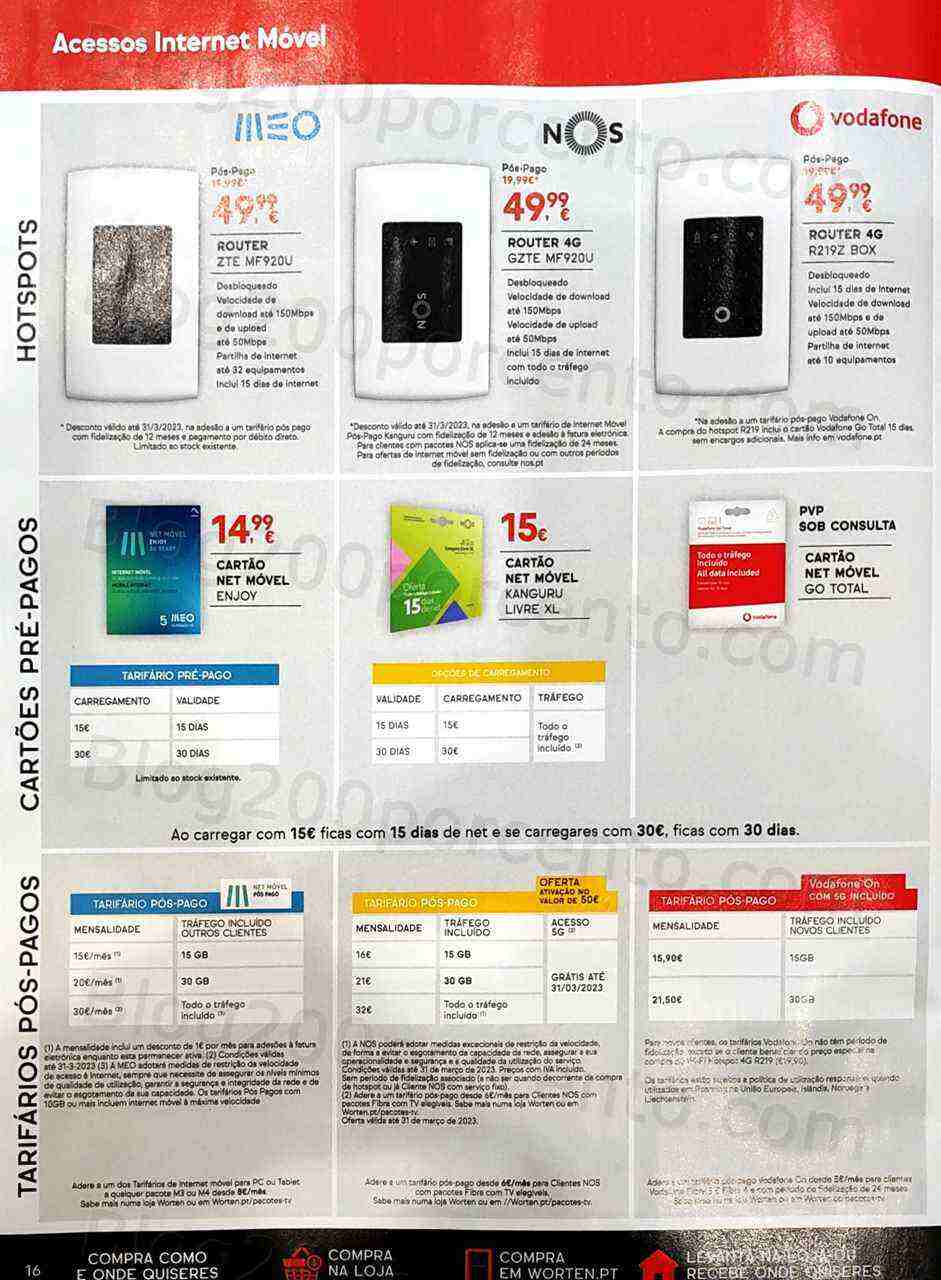 Antevisão Folheto WORTEN Mobile Promoções de 1 a 31 março