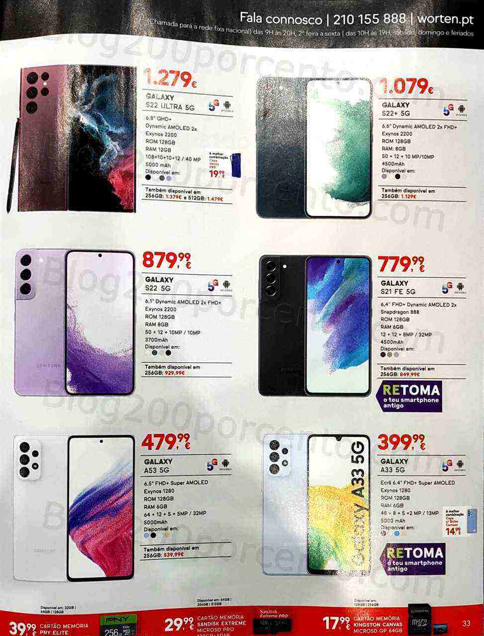 Antevisão Folheto WORTEN Mobile Promoções de 1 a 31 março