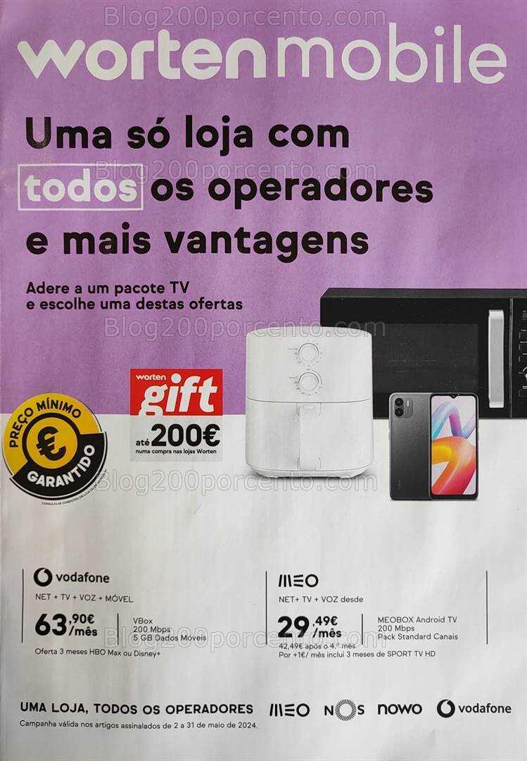 Antevisão Folheto WORTEN Mobile Promoções de 2 a 31 maio