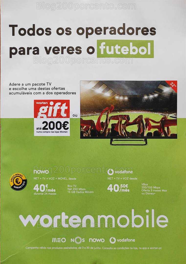 Antevisão Folheto WORTEN Mobile Promoções de 3 a 30 junho