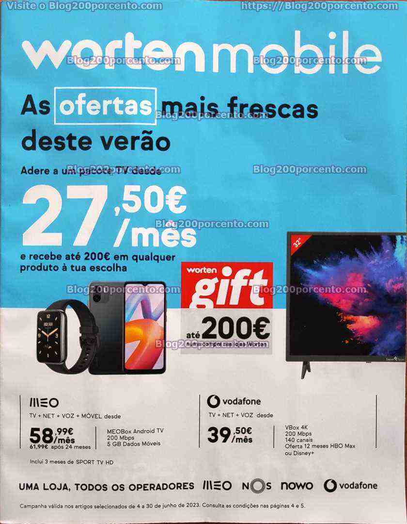 Antevisão Folheto WORTEN Mobile Promoções até 30 junho