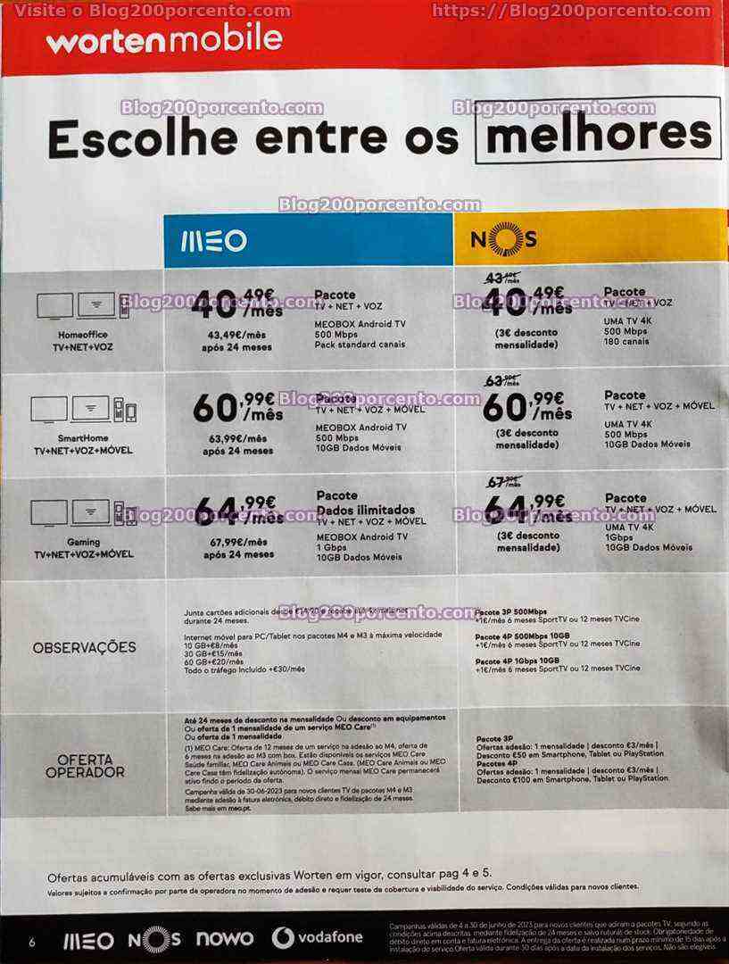 Antevisão Folheto WORTEN Mobile Promoções até 30 junho