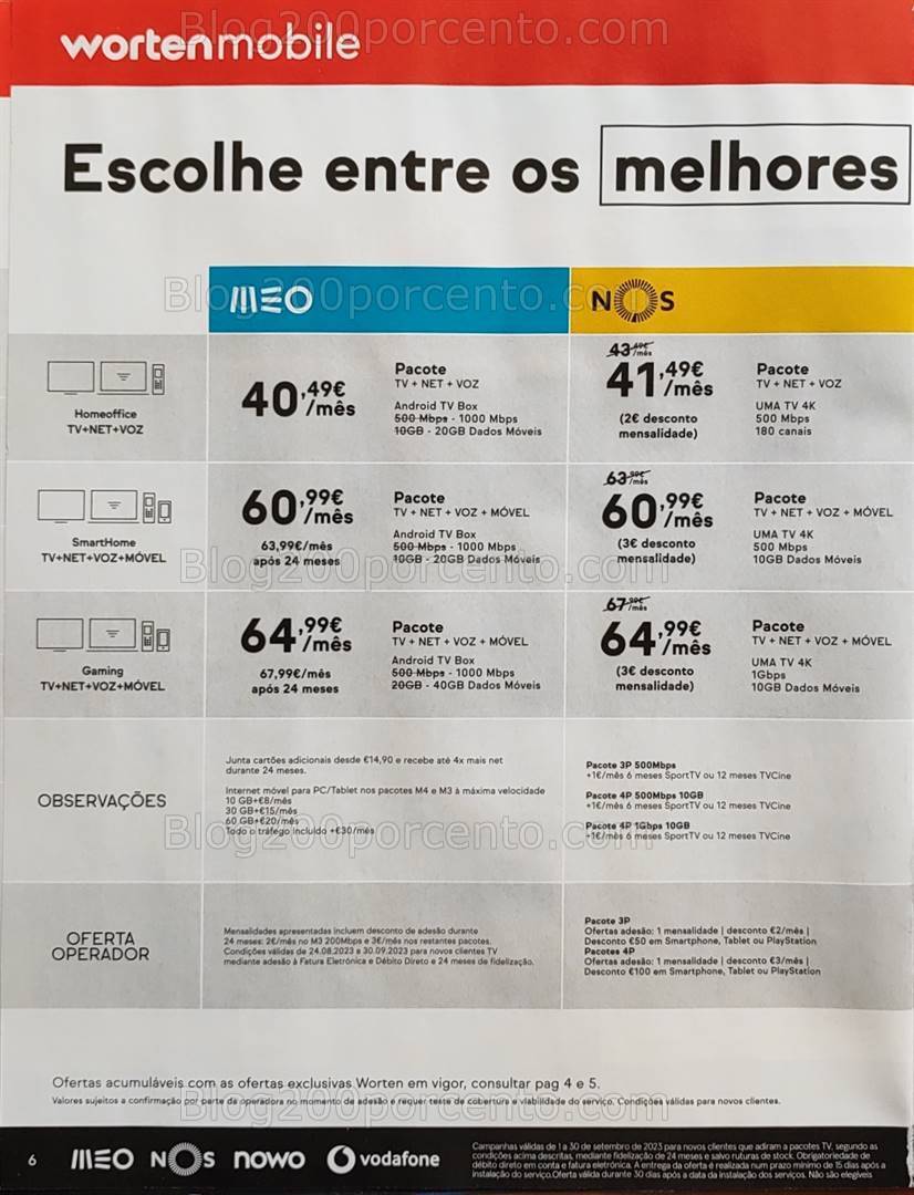 Antevisão Folheto WORTEN Mobile Promoções até 30 setembro