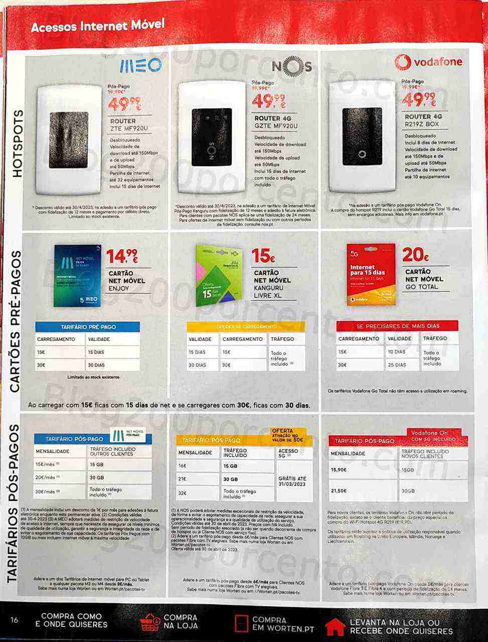 Antevisão Folheto WORTEN Mobile Promoções até 30 abril