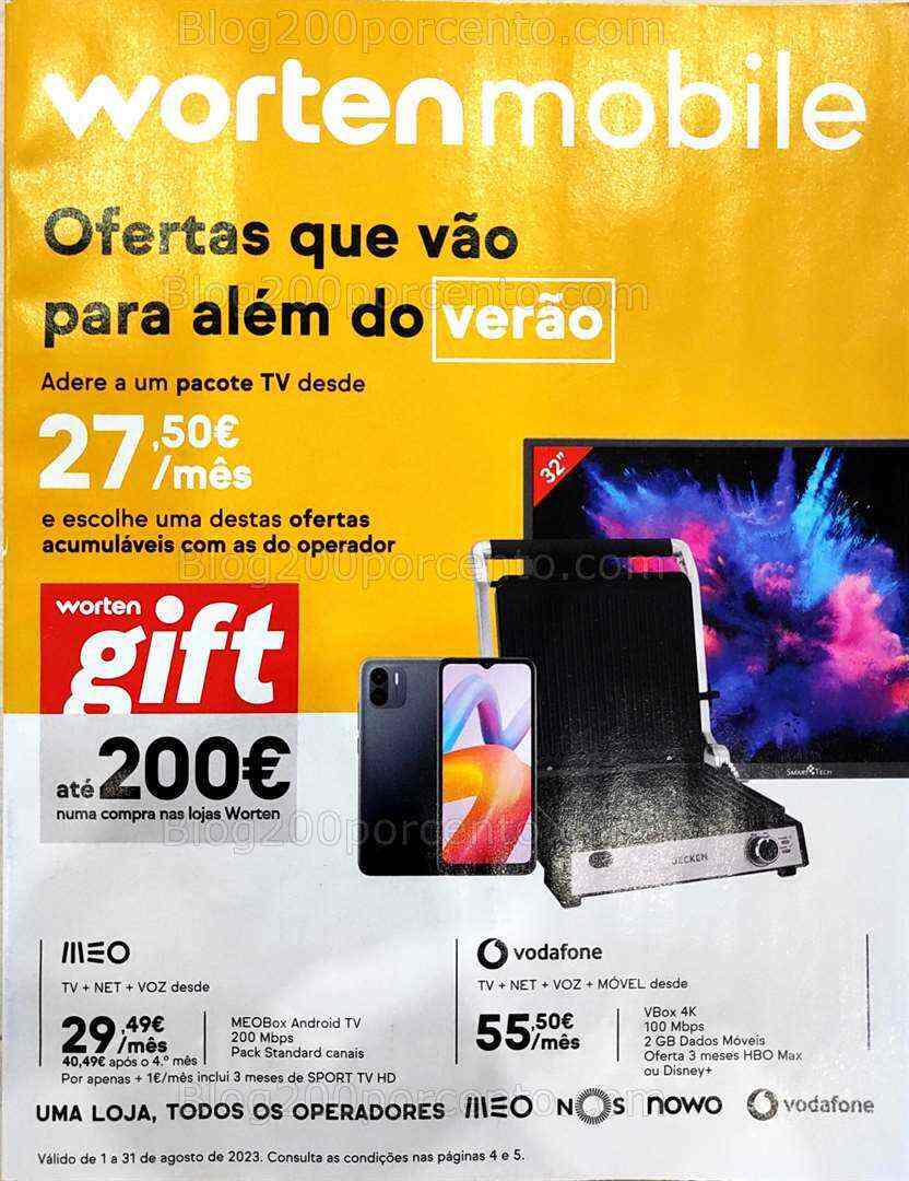 Antevisão Folheto WORTEN Mobile Promoções até 31 agosto