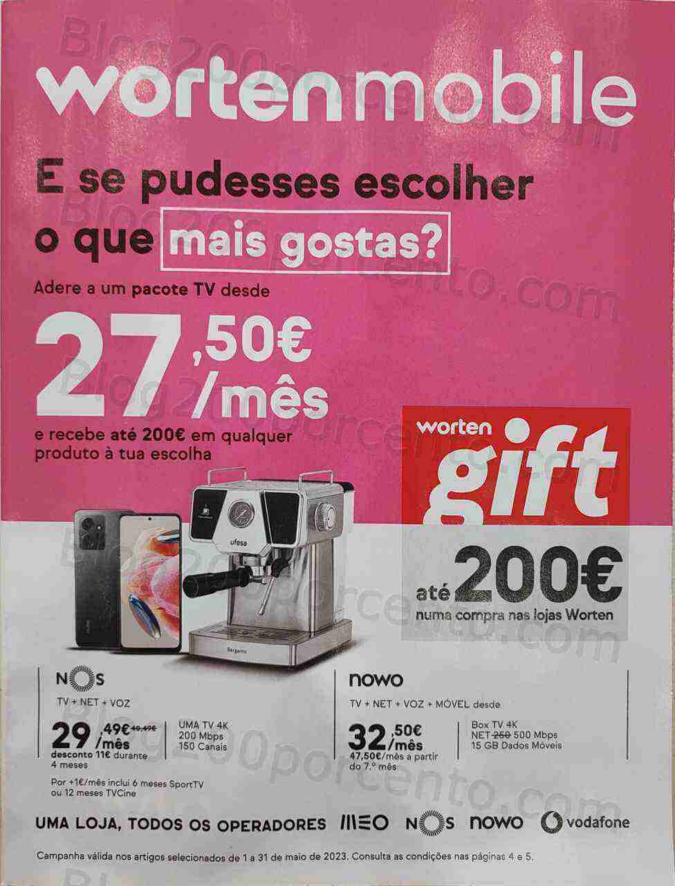 Antevisão Folheto WORTEN Mobile Promoções até 31 maio