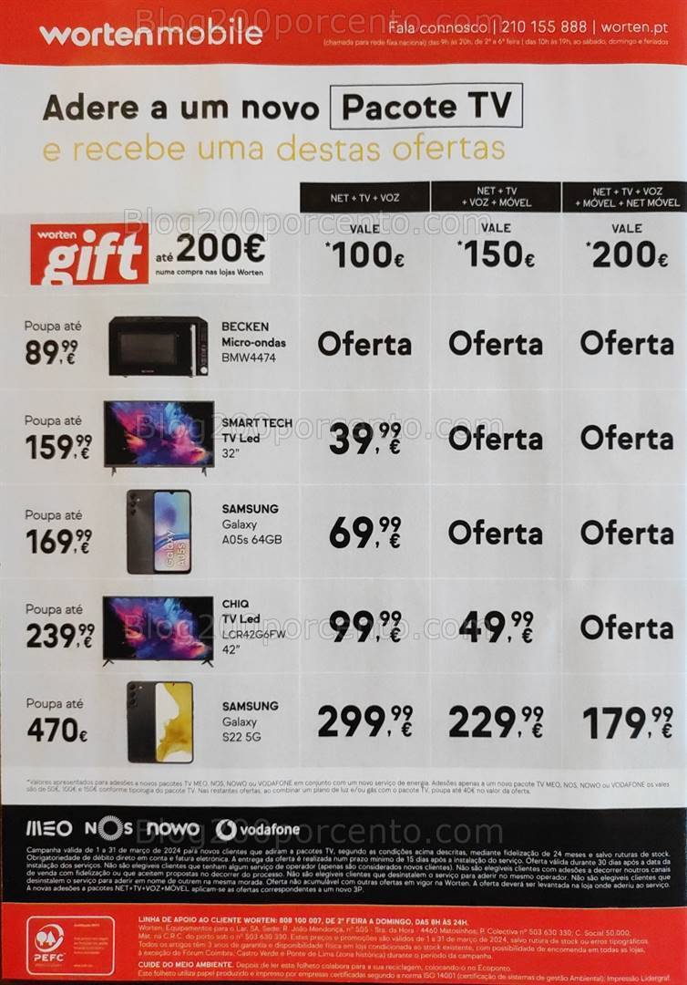 Antevisão Folheto WORTEN Mobile Promoções até 31 março