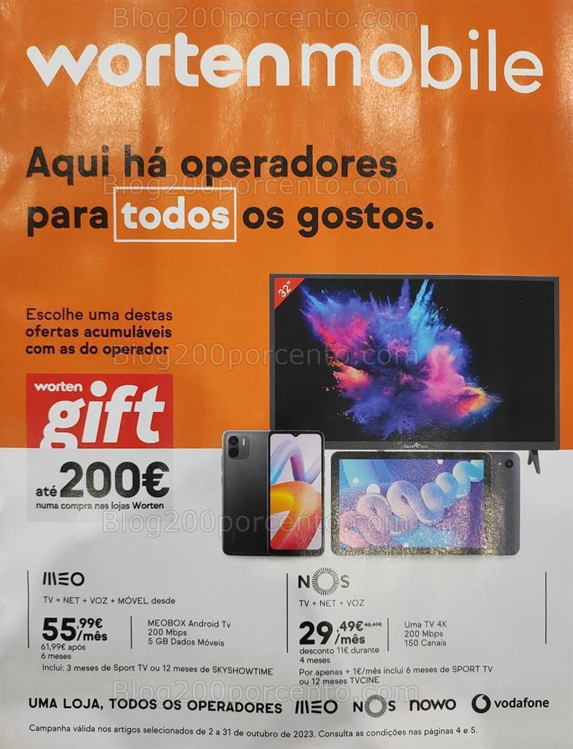 Antevisão Folheto WORTEN Mobile Promoções até 31 outubro