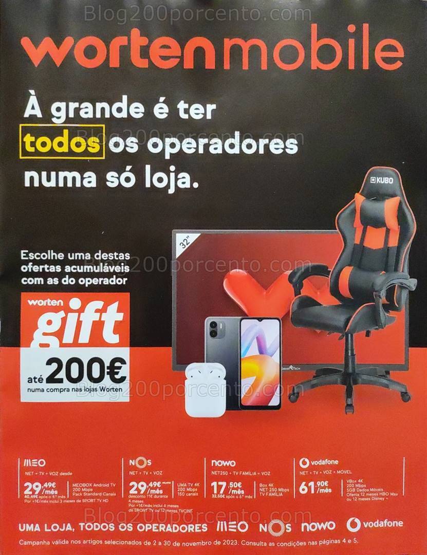 Antevisão Folheto WORTEN Mobile Black Friday Promoções de 2 a 30 novembro