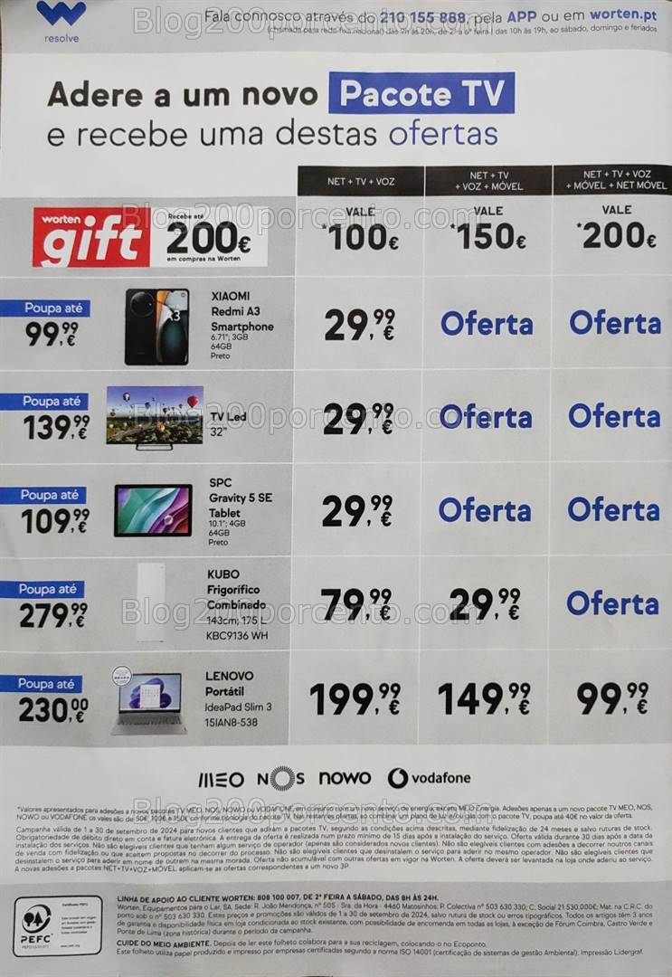 Antevisão Folheto WORTEN Mobile Promoções de 2 a 30 setembro