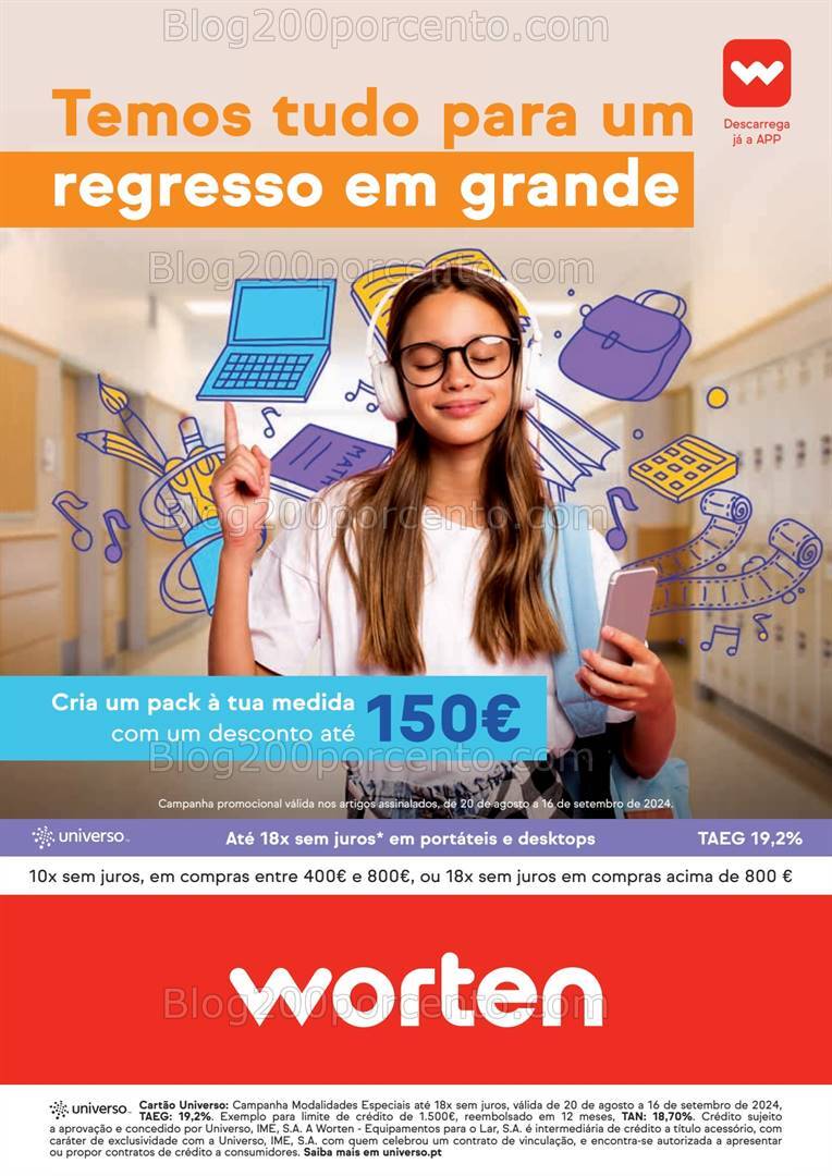 Antevisão Folheto WORTEN Regresso às Aulas Promoções de 20 agosto a 16 setembro