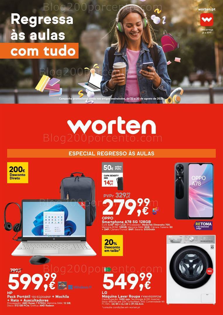 Antevisão Folheto WORTEN Regresso às Aulas Promoções de 22 a 30 agosto