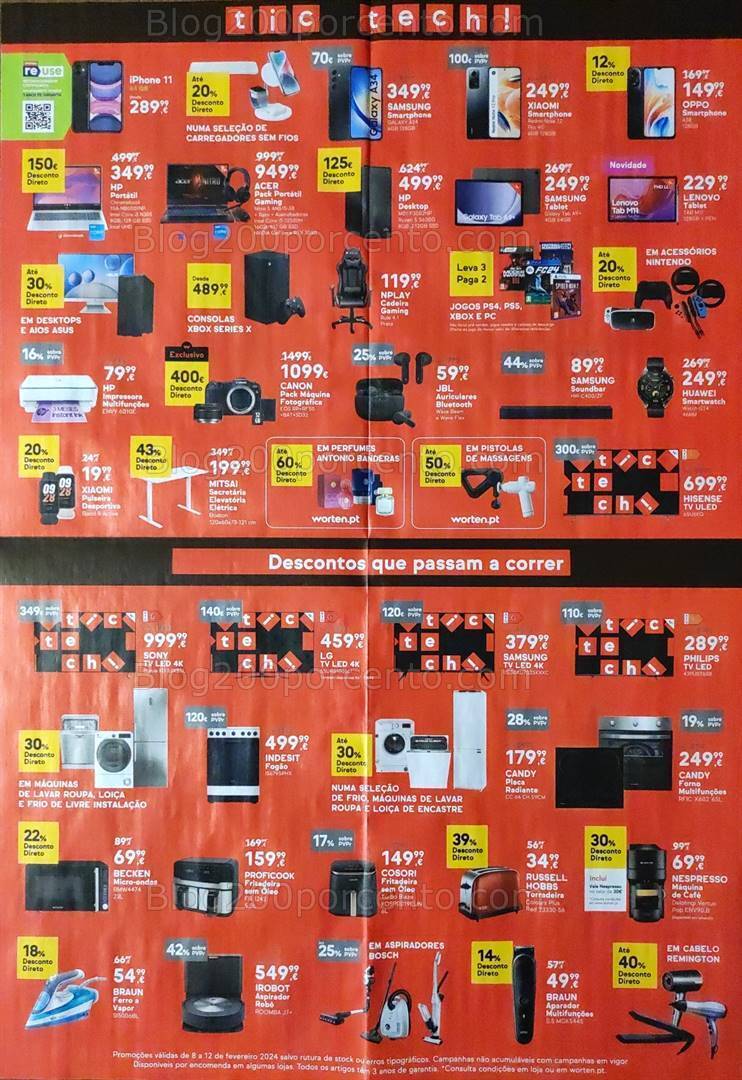 Antevisão Folheto WORTEN Tic Tech Promoções de 8 a 12 fevereiro