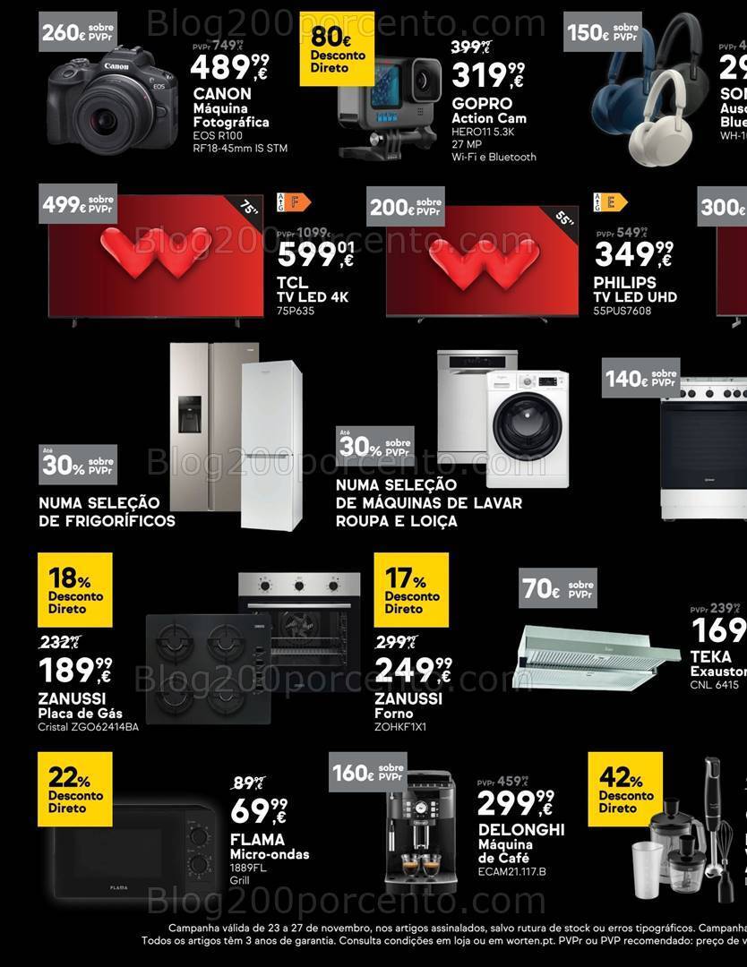 Antevisão Folheto WORTEN Black Friday Fim de Semana - 23 a 27 novembro