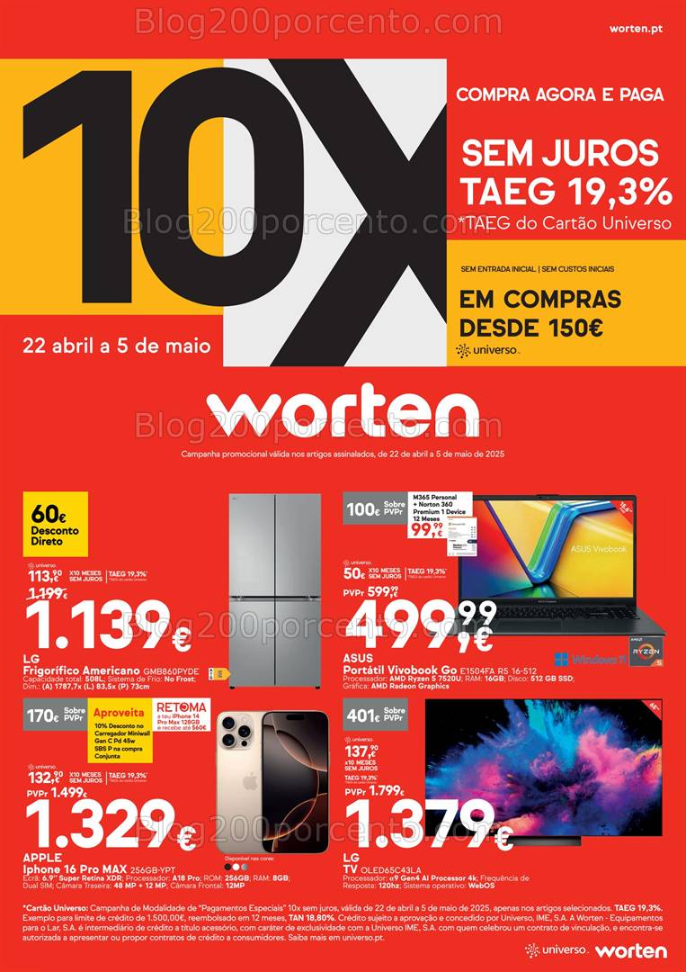 Antevisão Folheto WORTEN Promoções de 22 abril a 5 maio
