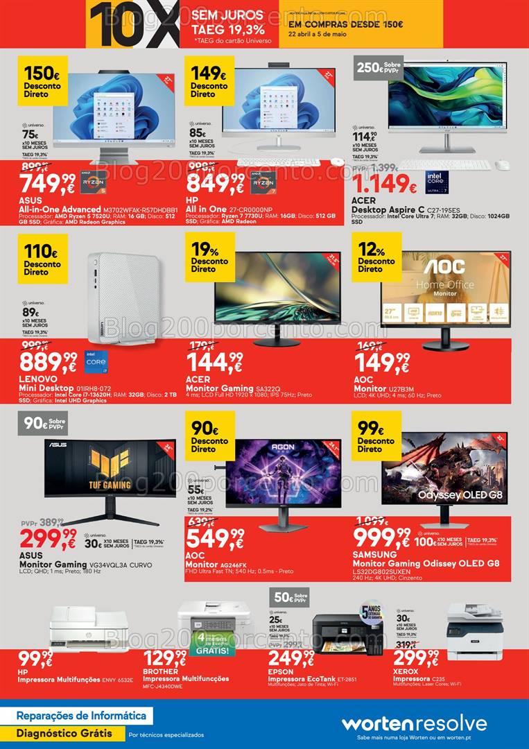 Antevisão Folheto WORTEN Promoções de 22 abril a 5 maio