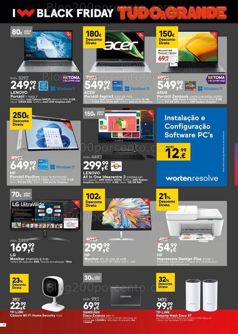 Antevisão Folheto WORTEN Black Friday Promoções de 7 a 13 novembro