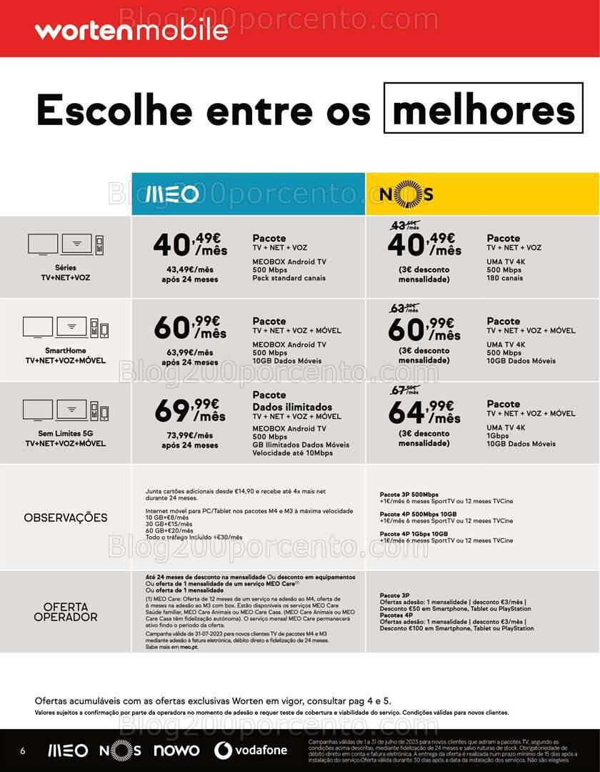 Antevisão Folheto WORTEN MOBILE Promoções até 31 julho