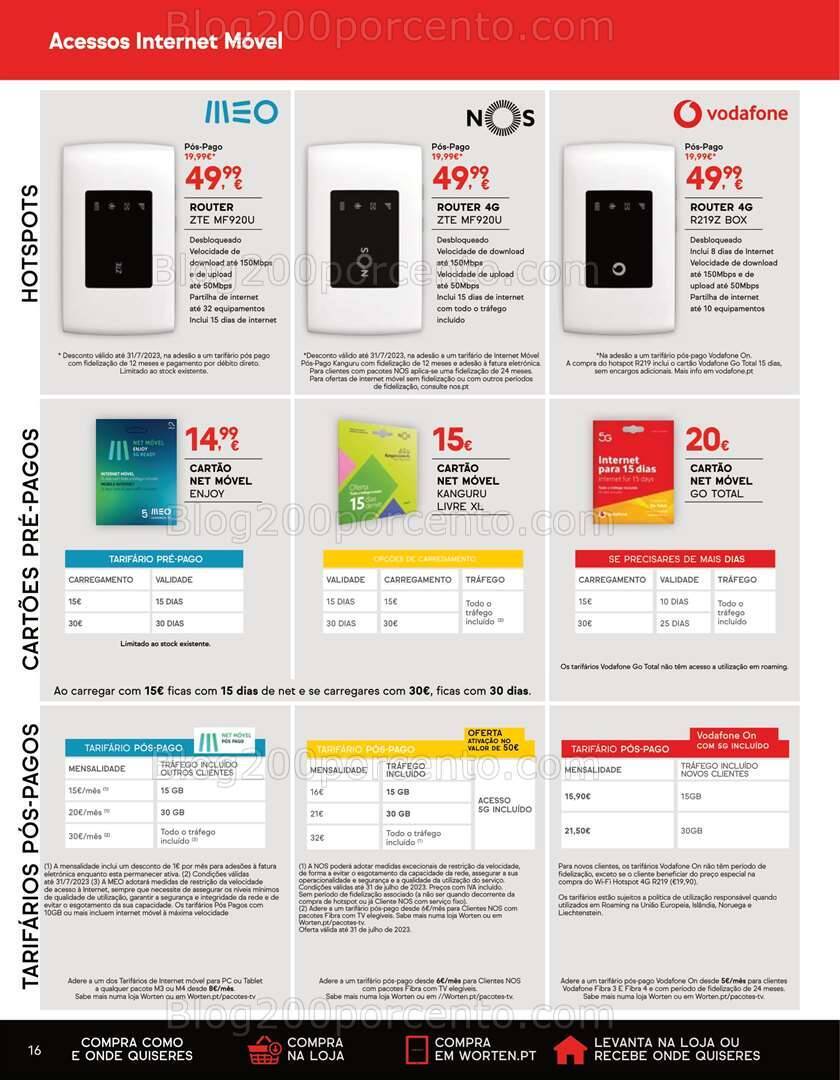 Antevisão Folheto WORTEN MOBILE Promoções até 31 julho