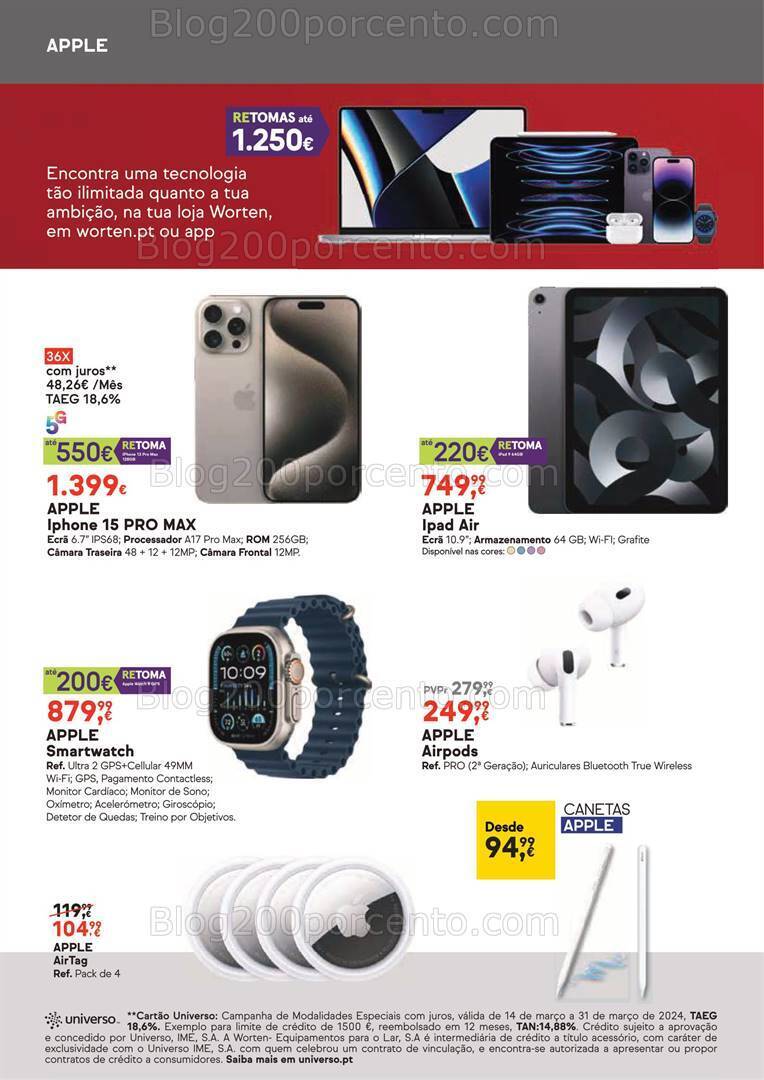 Antevisão Folheto WORTEN Tecnologia Promoções de 14 março a 3 abril